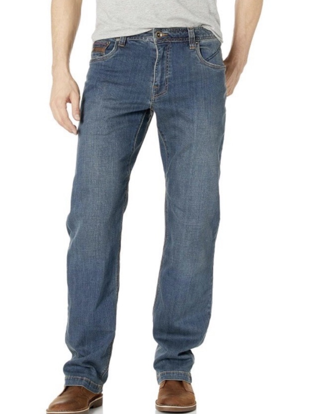 Men’s Prana Axiom Jeans 38 x 32 Straight Leg Stone Wash Stretch NEW/ NWT